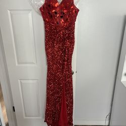 Red Prom Dress Size 4 With Corset 