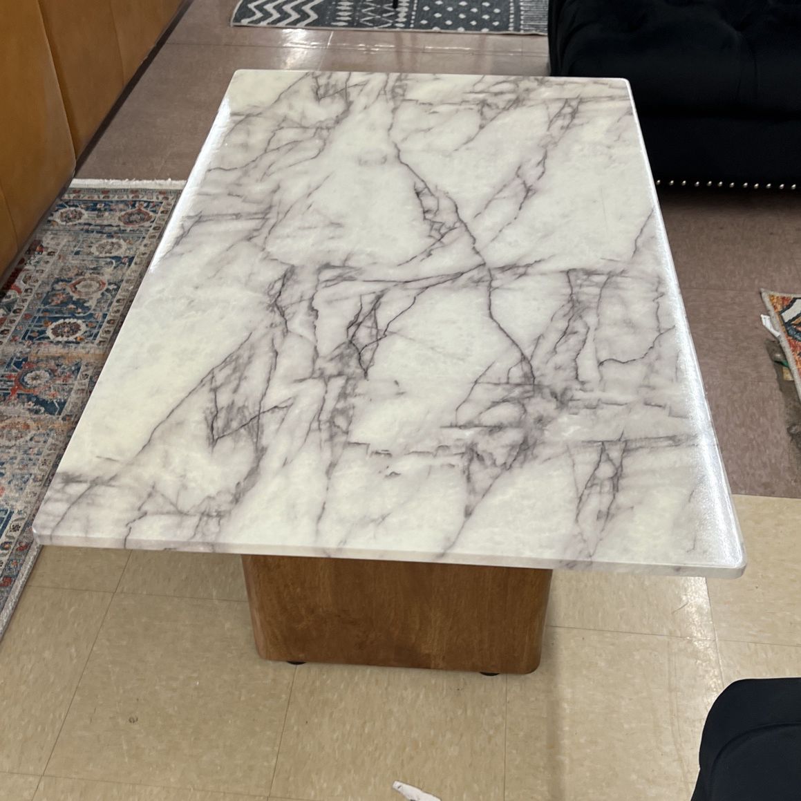 Modern Faux Marble Top Coffee Table