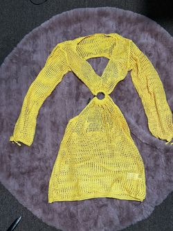 Yellow Cover-Up Dress For Bikini Under