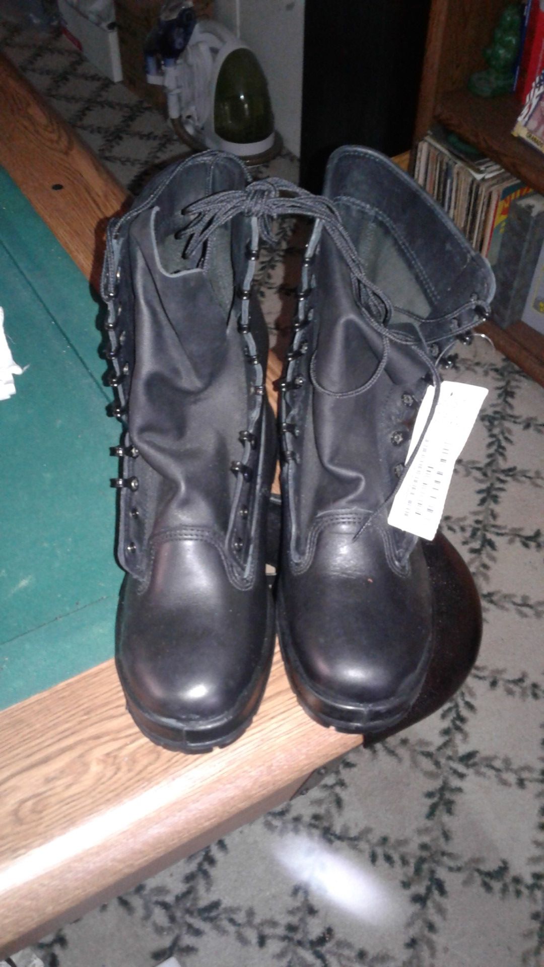 Boots, steel toe work. Black. Brand New
