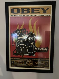 Obey framed Pictures W/ Auto