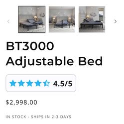 Special Daily Deal: Queen Size Wireless Adjustable Bedframe Premium Bt3000. & 12  Inch Hybrid Mattress