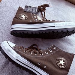 Converse Men 12, Women 13.5 Brown (Fresh Brew/White/Black) City Trek Hi-Tops