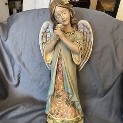Vintage Praying Angel Ceramic Statue 17”x 5”