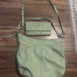 Olive Green Purse And Wallet Set 