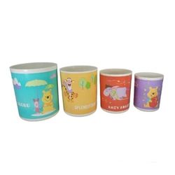 Tupperware Disney Winnie The Pooh 4 Pc Set Storage Canisters Container No Lids 