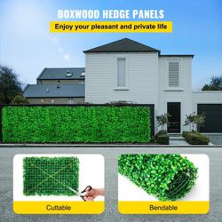 8PCS 24"x16"Artificial Boxwood Panels,Boxwood Hedge Wall Panels Artificial Grass Backdrop Wall 1.6",Privacy Hedge Screen UV Protected for Outdoor Indo Thumbnail