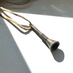 Vintage Handcrafted Bronze Naga “bell” on a Leather Cord