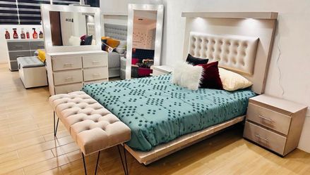 Bedroom Set with Bed, Nightstand, Dresser, and Bench