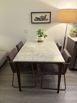 CB2 Paradigm Marble Dining Table