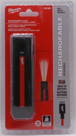 Milwaukee 1300 Lumen USB C Rechargeable Compact Flat Flashlight with Green Laser