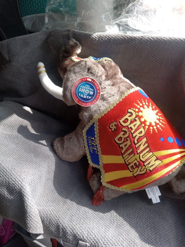 NEW- Barnum Bailey Circus Elephant Plush Toy, 137th Edition ,Circus Collectible, Ringling Bros