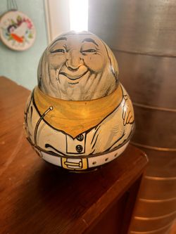 Bristol ware Cowboy roly poly Brownie tobacco tin 1979. Mayos cut plug tobacco advertising tin.