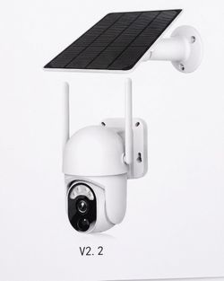 Wireless Solar Outdoor Security Camera 2K WiFi PTZ Motion Detection Night Vision