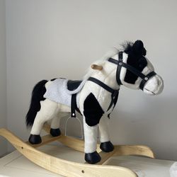 Kids Wooden classic Rocking Horse - Black And White 