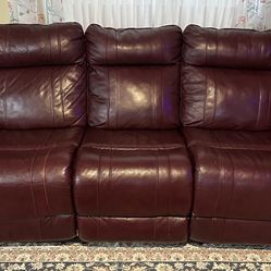 Leather Reclining Sofa & Loveseat 