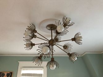 Brass Sputnik Dandelion Ceiling Light Fixture