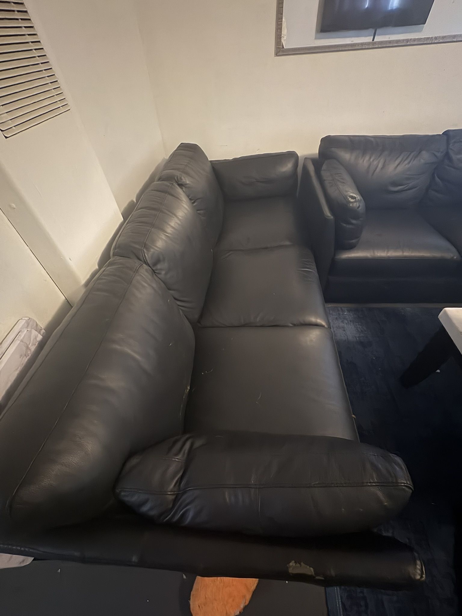 Black Leather Couch Set Of 2