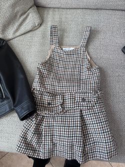 Zara Houndstooth Pinafore Mini Dress