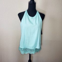 NEW  With Tags ZAC & RACHEL Teal/Mind Sleeveless Women's Blouse SizePetite Small