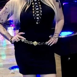 Sexy tight Black Tie up Dress $5 size M  Belt Not Included