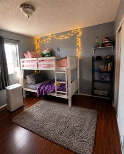 White bunk bed