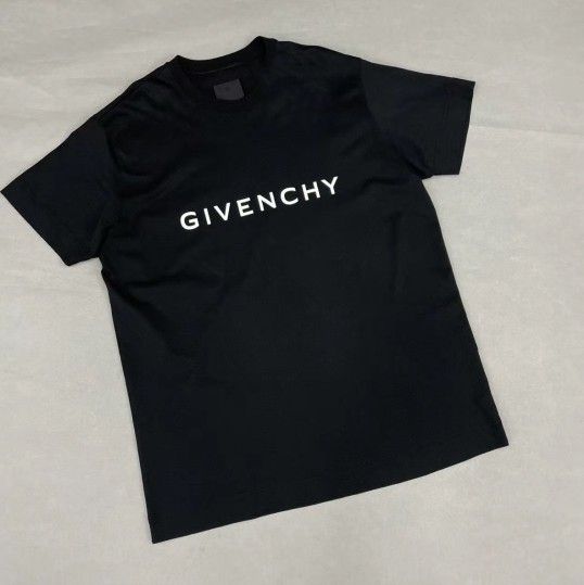 Letter Printed Round Neck Short Sleeve T-Shirt Men's Black