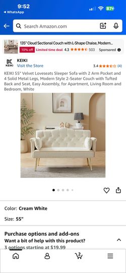 Brand new velvet sofa