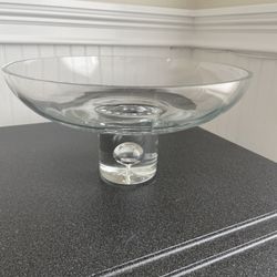 Crystal Pedestal Bowl – Beautiful, 11 Inches Across By 6 Inches High