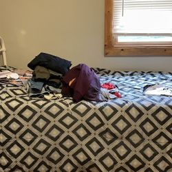 Twin size Bed frame W/like New Mattress 