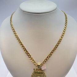 Gold Chain With Lion Pendant New