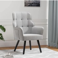 Modern Accent  Chair, Mid-Century Velvet Armchair with Lumbar Pillow, Upholstered Tufted Comfy Vanity Chair with Back for Living Room/Bedroom