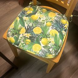 Ambesonne Nature Set of 12 Seat Cushions, Tropical Plants with LargeLeaves, Lemon, Palm Tree Non-Slip Seat Cushion for Kitchen 16"x16", Yellow Green