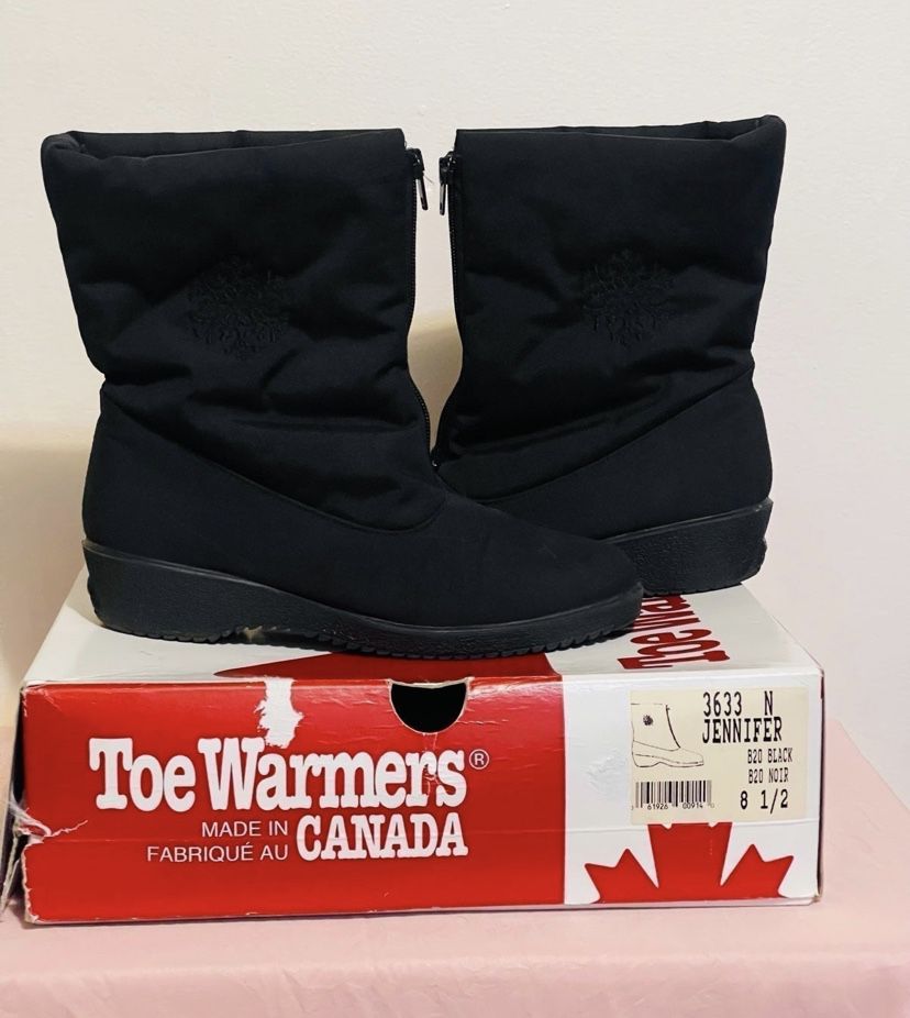 Toe Warmers Women's Jennifer Waterproof Mid Calf Boots | 3633 | Black Size:8.5N