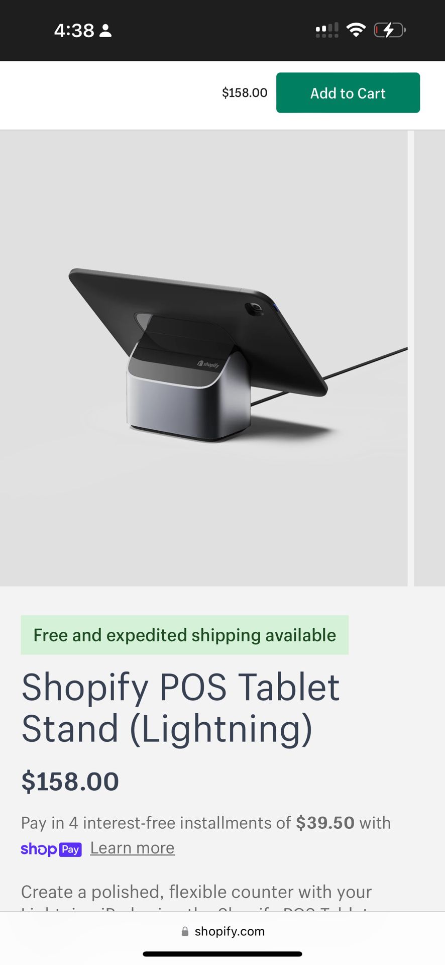 Shopify Pos Tablet Stand