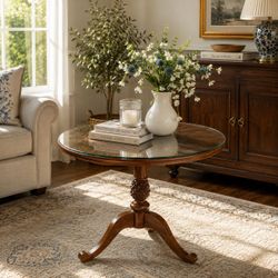 ✨ STUNNING ETHAN ALLEN PINEAPPLE PEDESTAL TABLE ✨