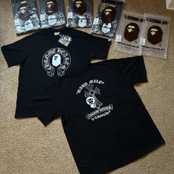 Bape x chrome heart shirt