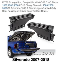 Pair of storage boxes custom fit 2007 to 2018 Chevy Silverado