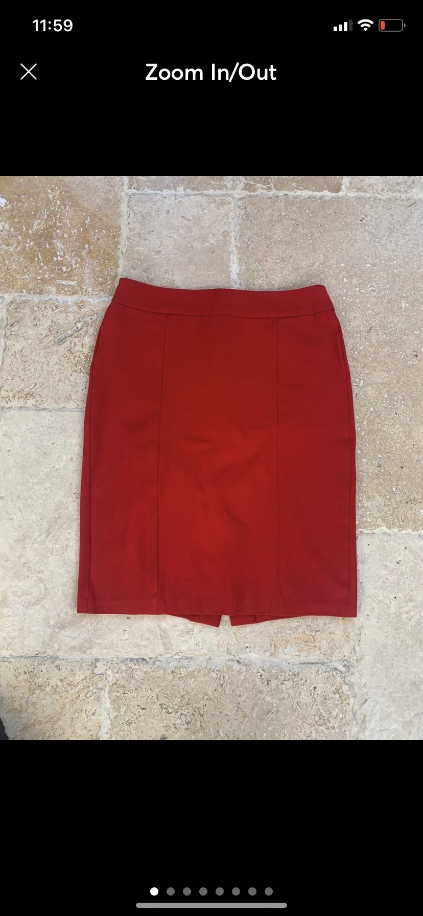Women Red Stretchy Pencil Skirt Size 4