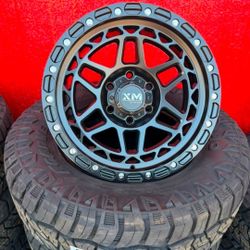 17x9 6x139 XM700 Semi Matte Black Rims And Tires 265/70/17 Kumho RT