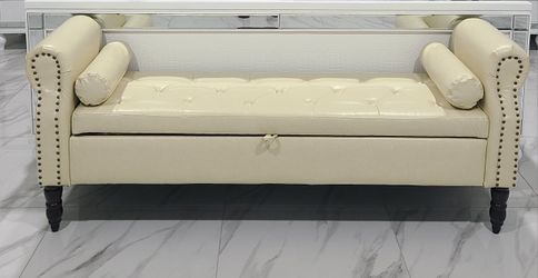 Leather Storage Bench