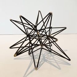 9” Black and Gold Spiked Metal Wire Ball | Home Decor Accent