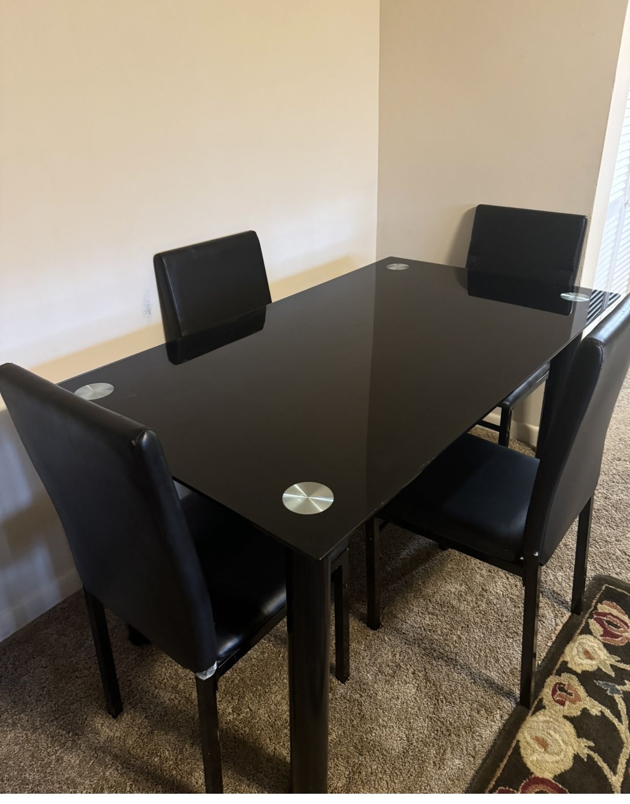 Black Glass Dining Table