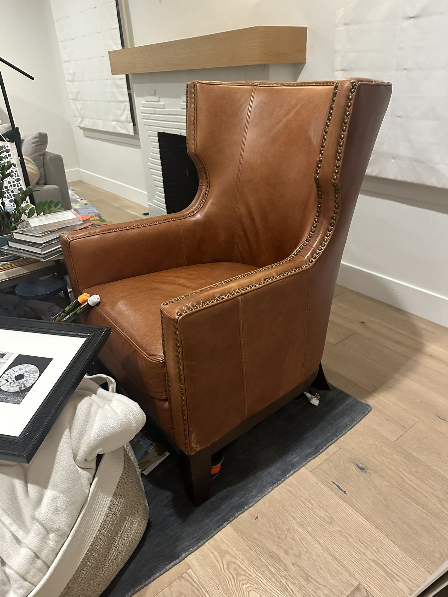 Real Leather Chair With Ottoman
