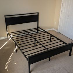 Full Black Bed Frame - Metal - FREE!