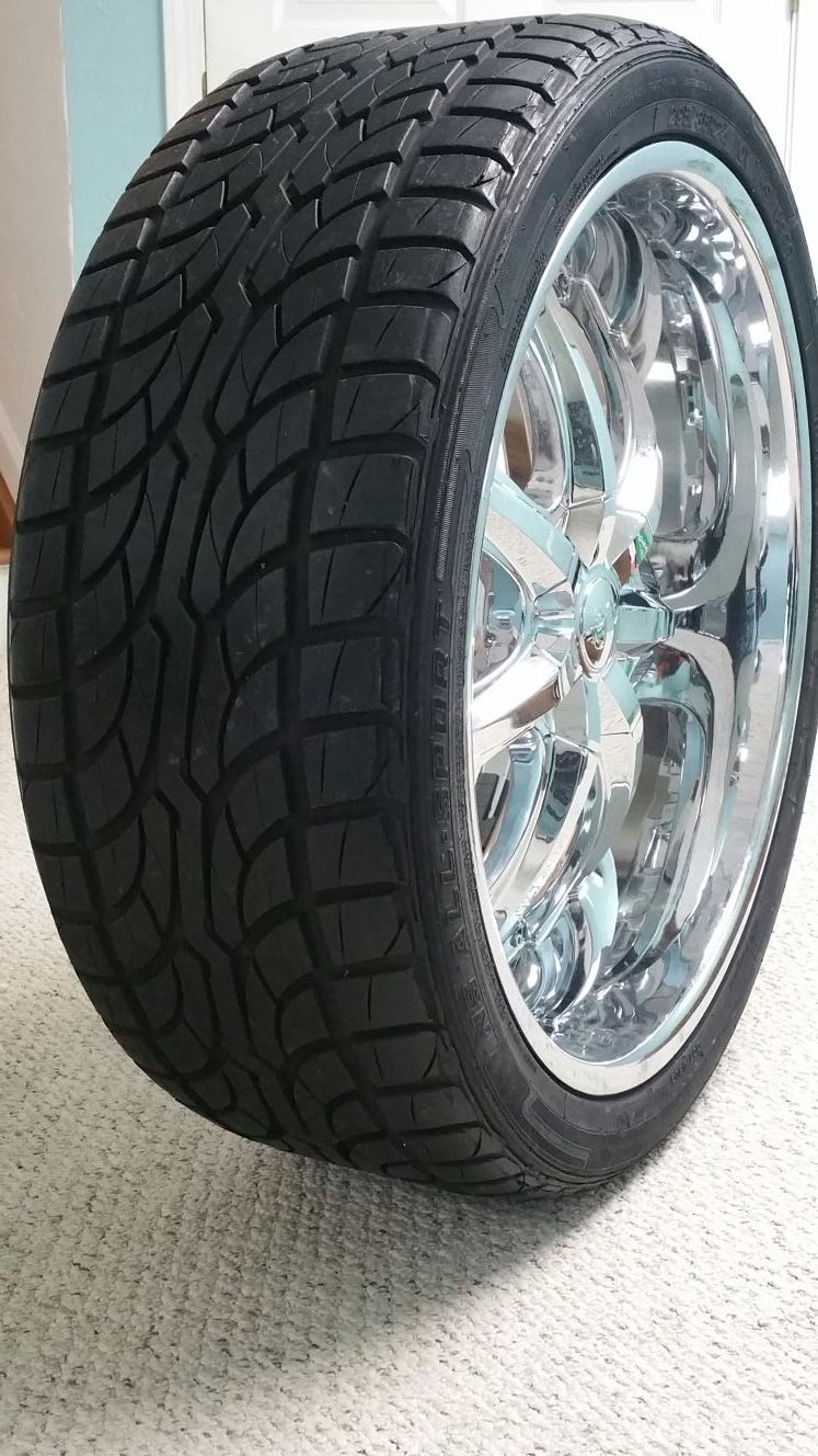 4 set Rims/Tires 24inch 5 lug universal. Tires295/35R24 for Sale in