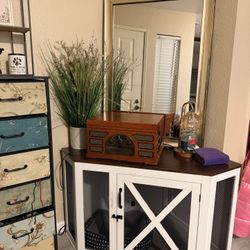Wood White Corner Dog Crate 