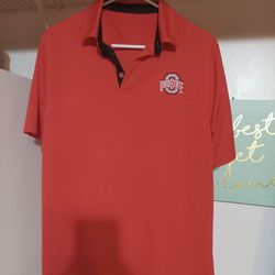 Mens Ohio State Activewear Polo Shirt Size Medium Excellent Condition 
