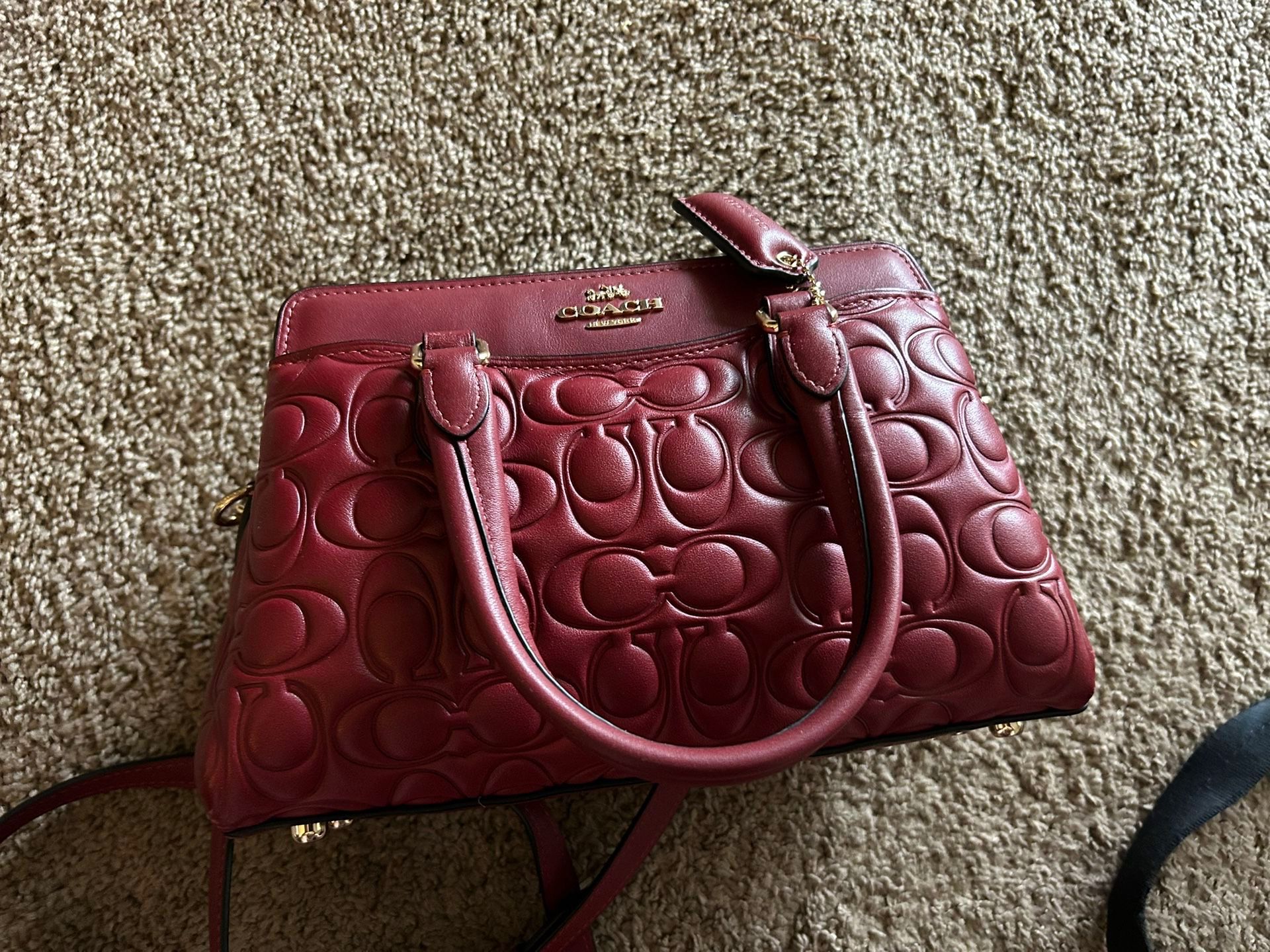 Coach Ruby Red Quilted Leather Purse