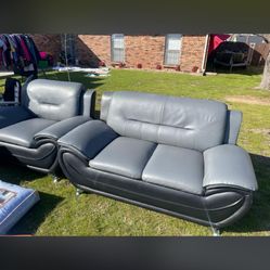 Vinyl Grey Sofas 